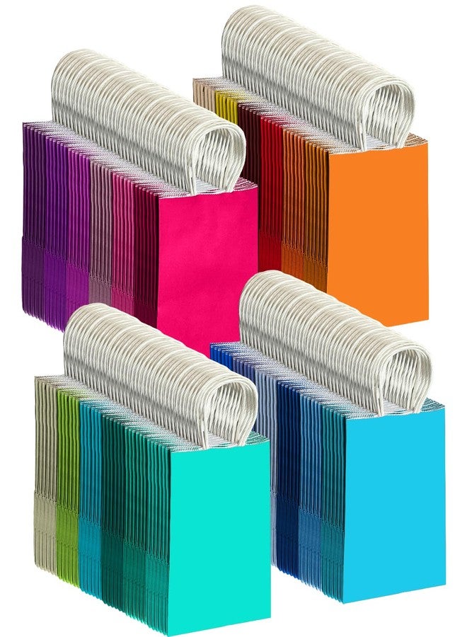 qiqee 100Pcs Paper Gift Bags with Handles - 8.3"x6"x3.15" Small Party Favor Bags - 24 Solid Colors - Image 4